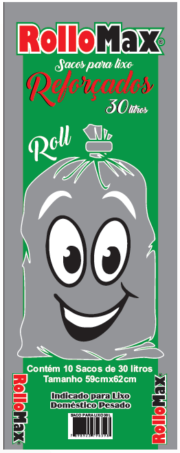 Sacos  para lixo  Rollomax Roll c/ 10 sacos de 30l