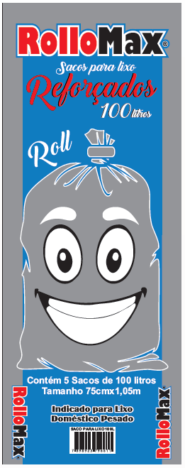 Sacos  para lixo  Rollomax Roll c/ 5 sacos de 100l