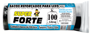 Sacos REFORÇADOS para lixo Superforte Roll c/ 5 sacos de 100l