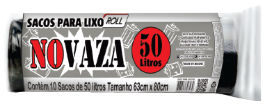 Sacos  para lixo  NOVAZA Roll c/ 10 sacos de 50l