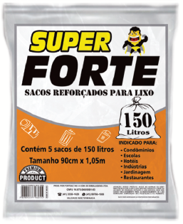 Sacos REFORÇADOS para lixo Superforte Almofadas C/ 5 Sacos de 150l