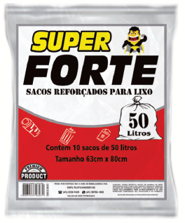 Sacos REFORÇADOS para lixo Superforte Almofadas C/ 10 Sacos de 50l