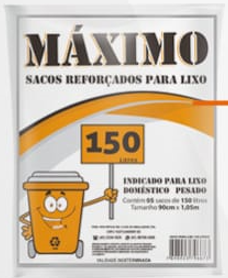 Sacos Reforçados para lixo MÁXIMO c/5 sacos de 150L